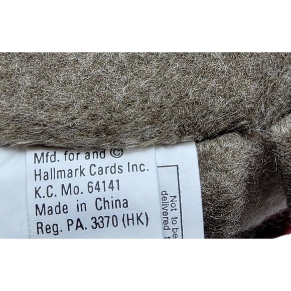 Hallmark 15" Broose The Moose Beanbag Stuffed Plush Animal Gray Red Plaid Scarf - Picture 4 of 4
